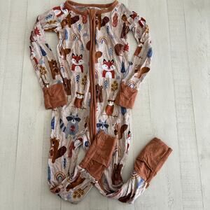 Little Sleepies Woodland Friends bamboo viscose baby zippy pajamas 18-24m VGUC